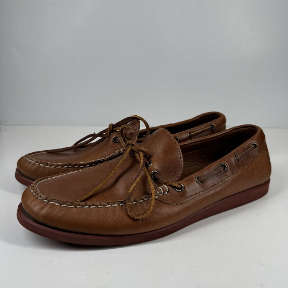 Quoddy Classic Canoe Shoe Men's US 12 Whiskey Leather Camp Moc Moccasins 144017